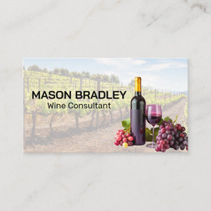Wine Grapes   Bottle of Vino   Vineyard  Business Card