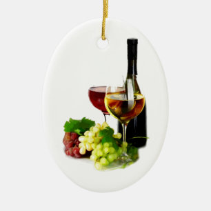 Wine Grapes Ceramic Ornament
