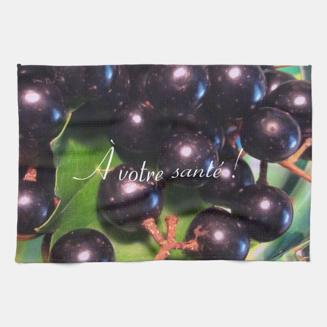 Wine Grapes Kitchen Towel (Horizontal)