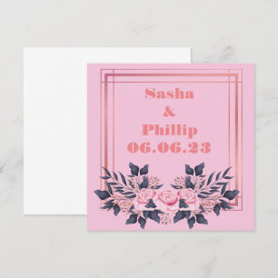 Wine Grapes Personalized Flowers Pink Invitation