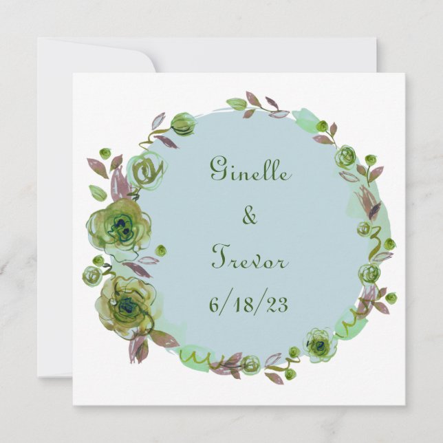Wine Grapes Personalized Flowers Red White Invitation (Front)