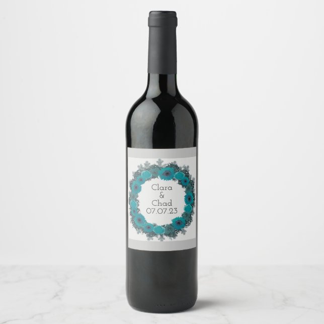Wine Grapes Personalized Flowers Red White Label (Front)