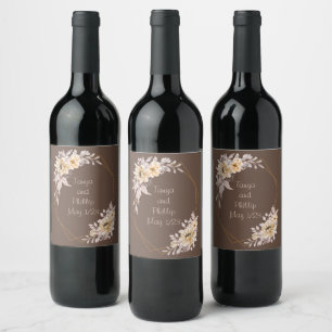 Wine Grapes Personalized Flowers Red White Label