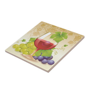 Wine Grapes Print Tile