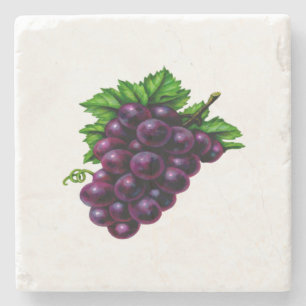 Wine Grapes Purple Stone Coaster