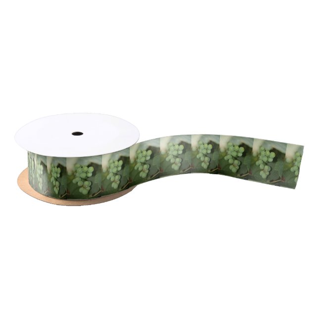 Wine Grapes Ribbon Satin Ribbon (Spool)