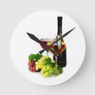Wine Grapes Round Clock