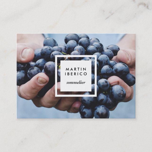 Wine Grapes Sommelier or Vintner Business Card (Front)