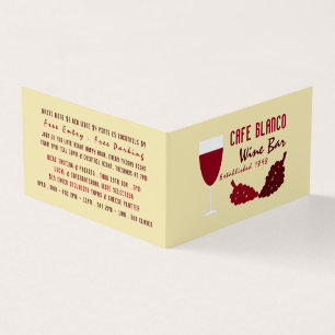 Wine & Grapes, Wine Bar/Winery, Detailed Business Card