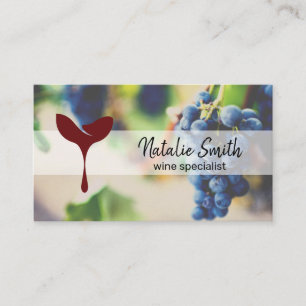 Wine Grapes   Wine Barrel   Grapes on Vine Business Card