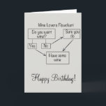 Wine Happy Birthday Funny Humour Card<br><div class="desc">This design was created though digital art. It may be personalized in the area provide or customizing by choosing the click to customize further option and changing the name, initials or words. You may also change the text colour and style or delete the text for an image only design. Contact...</div>