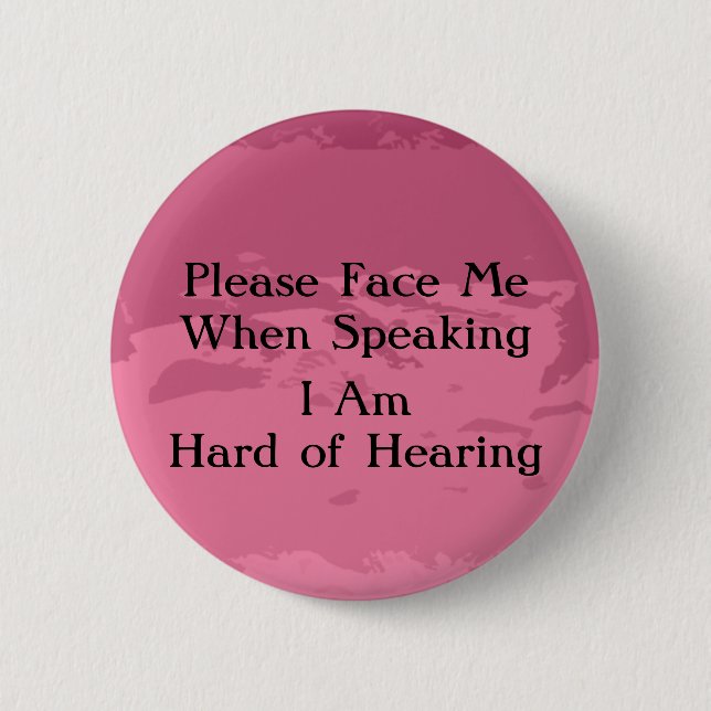 Wine Hard of Hearing Button (Front)