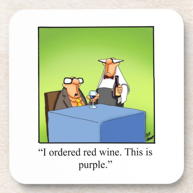 Wine Humour Coaster Set (Front)