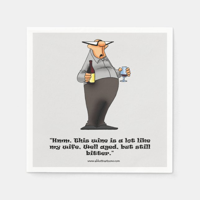 Wine Humour Cocktail Party Napkins (Front)
