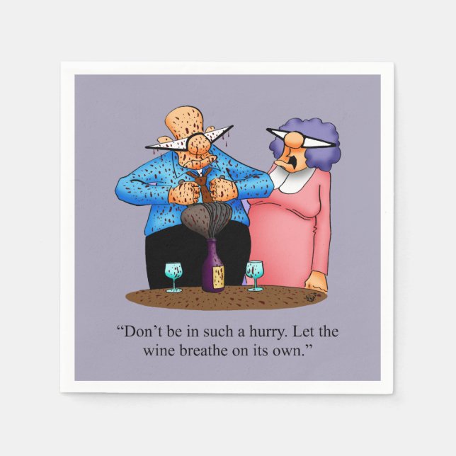 Wine Humour Cocktail Party Napkins (Front)