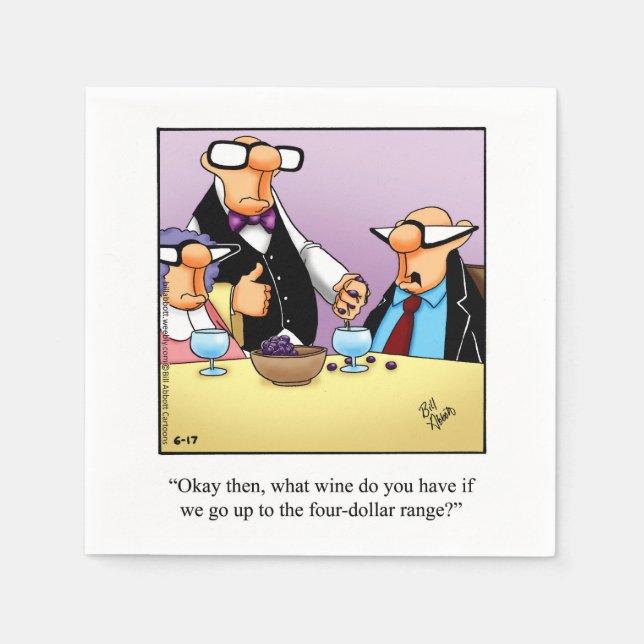 Wine Humour Cocktail Party Napkins (Front)
