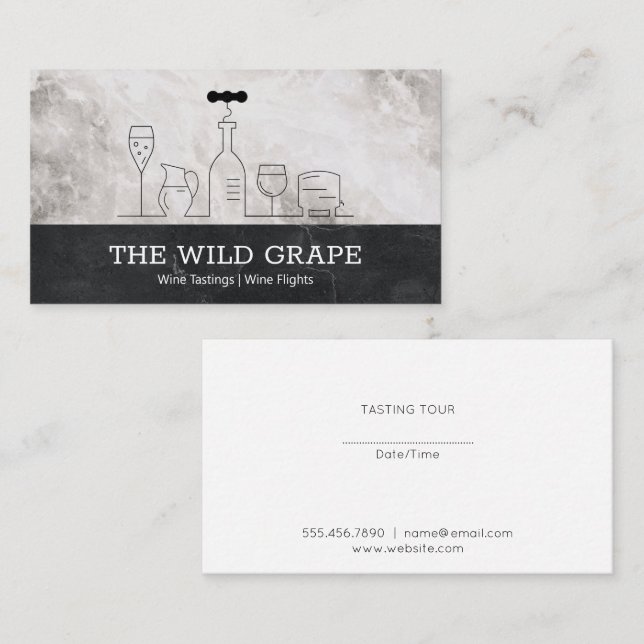 Wine Illustrations | Line Drawing Business Card (Front/Back)