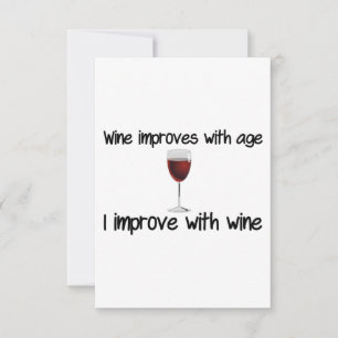 wine improves with age thank you card