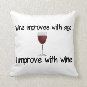 wine improves with age throw pillow