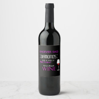 Wine Is My Best Friend Wine Bottle Labels