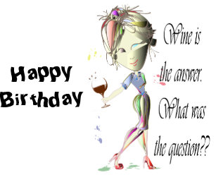 Birthday Cake Funny Wine Birthday Wishes