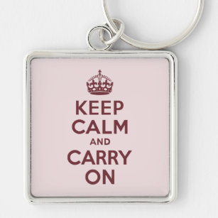 Wine Keep Calm and Carry On Keychain
