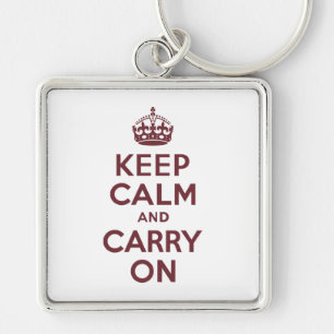 Wine Keep Calm and Carry On Keychain