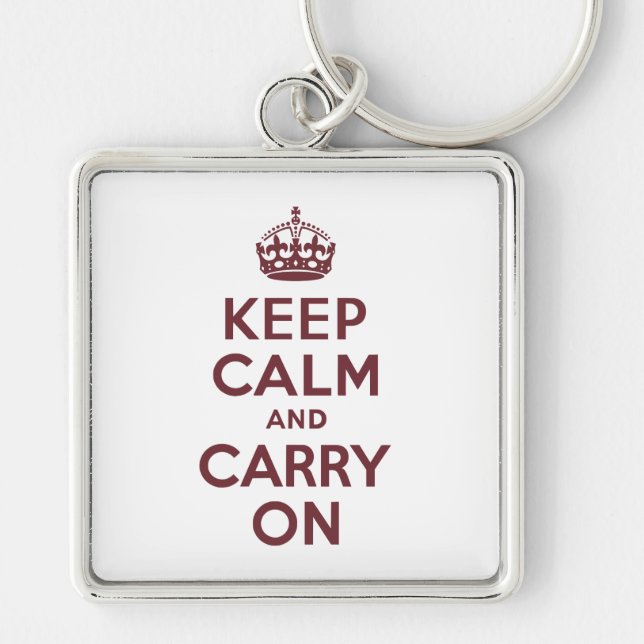 Wine Keep Calm and Carry On Keychain (Front)