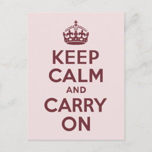 Wine Keep Calm and Carry On Postcard