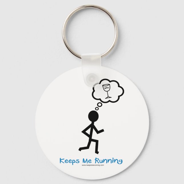 Wine - Keeps Me Running Keychain (Front)