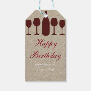 Wine Kraft Paper Holiday Present Gift Tag