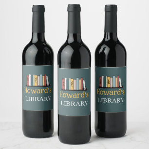 Wine Label- Library - Personalized - Add Name Label