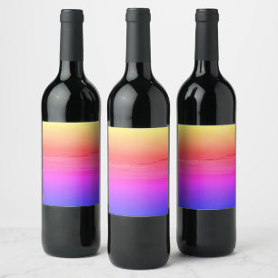 Wine Label Pink Beach Sunset Ocean Waves 