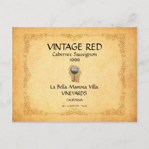 Wine Label Postcard! Postcard