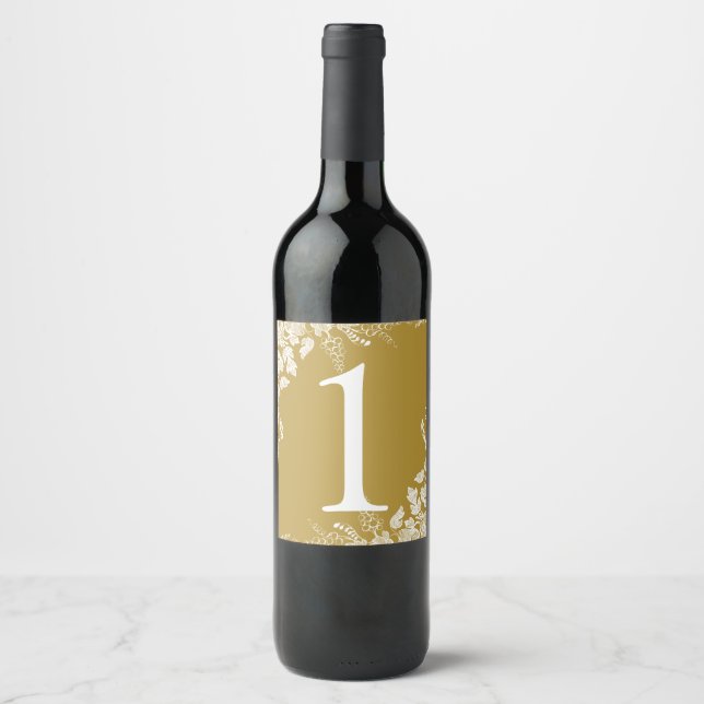 Wine Label Table Number | Vineyard (Flat Gold) (Front)