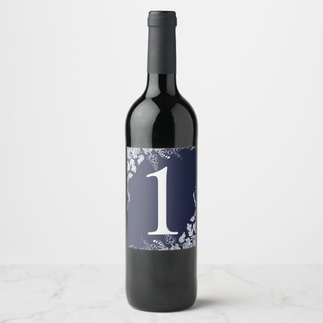 Wine Label Table Number | Vineyard (Navy Blue) (Front)