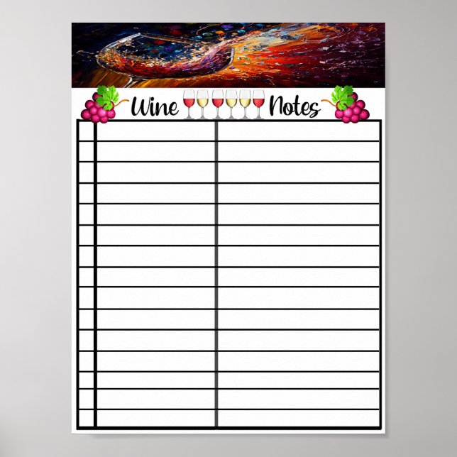 Wine List Get Organized  Poster (Front)