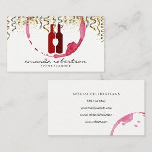 Wine Logo   Party Confetti Business Card