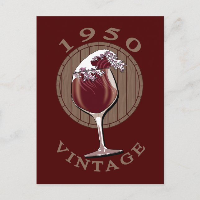 Wine Lover Birthday - 1950 Vintage Postcard (Front)