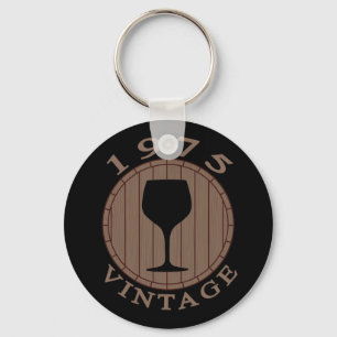 Wine Lover Birthday 1975 Vintage Keychain