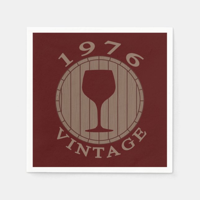 Wine Lover Birthday 1976 Vintage Napkin (Front)