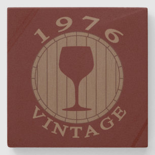 Wine Lover Birthday 1976 Vintage Stone Coaster