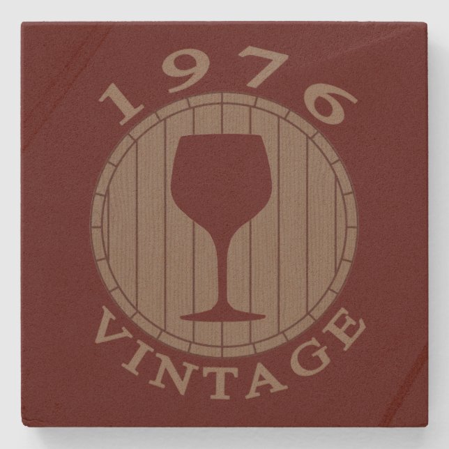 Wine Lover Birthday 1976 Vintage Stone Coaster (Front)