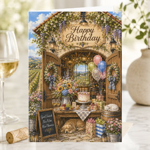 Wine Lover Birthday Vineyard Summer Birthday Card