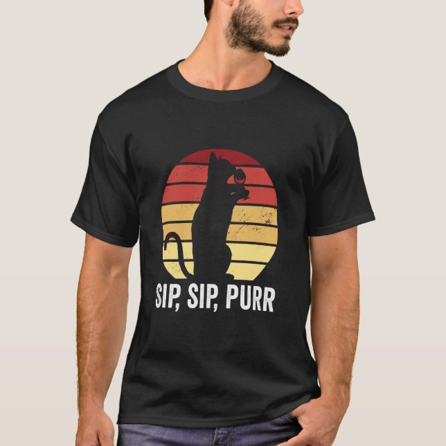 Wine Lover Cat T-Shirt (Front)