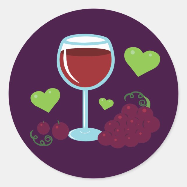 Wine Lover Classic Round Sticker (Front)