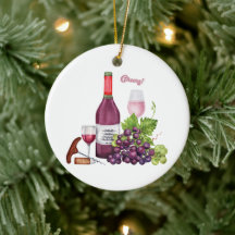 Wine Lover Grapes, Wine Bottle, Wine Glasses 