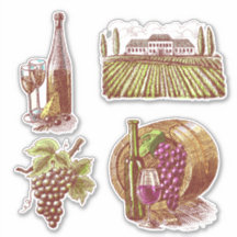wine lover  set  sticker