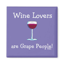 Wine Lovers Are Grape People Humorous Cartoon 