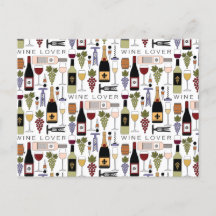 Wine Lovers Bottles, Glasses & Accessories Pattern